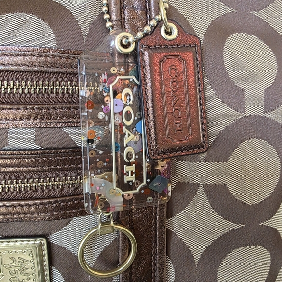 Coach Y2K Poppy Op Art Glam Tote In Metallic Bronze - Picture 8 of 16